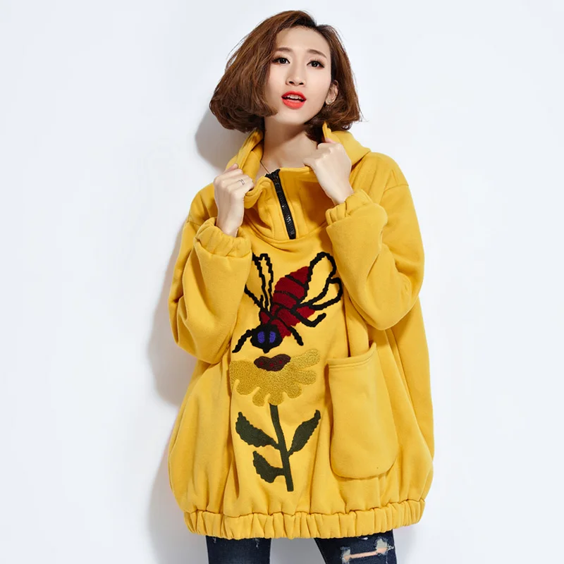 KULAZOPPER Autumn winter New large size Women Hooded