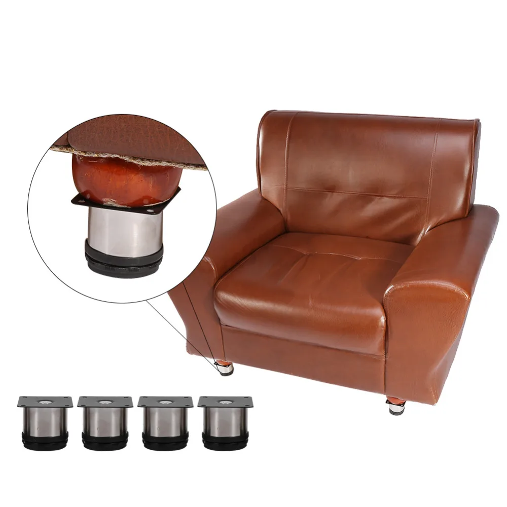 4Pcs Adjustable Furniture Leg Stainless Steel Height Adjustable Cabinet