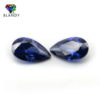 

2x3~10x12mm Pear Shape Blue CZ Stone 5A Quality Loose Dark Blue Cubic Zirconia Stone Synthetic Gems For Jewelry
