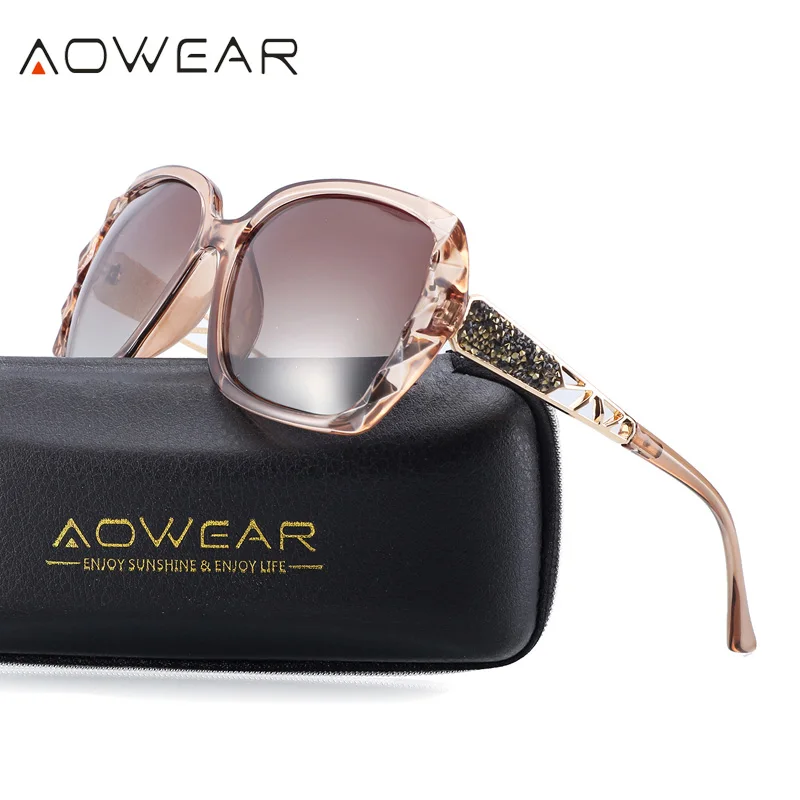 AOWEAR Роскошные брендовые негабаритные Солнцезащитные очки женские