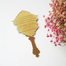 Small pocket acrylic wedding invitation card/golden mirror acrylic invitation card(1lot=100pcs)