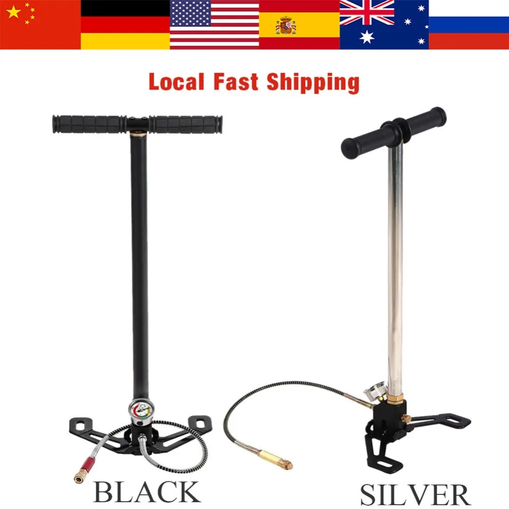 

NEW Hi-Pressure 4500PSI Air Pump Gun Hand Pump Stirrup Charging Gas Filter Gauge Valve Hose for Inflatable Kayak Tire