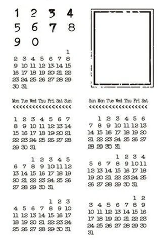 

Monthly calendar stamp Clear Stamp for Scrapbooking Transparent Silicone Rubber DIY Photo Album Decor W610