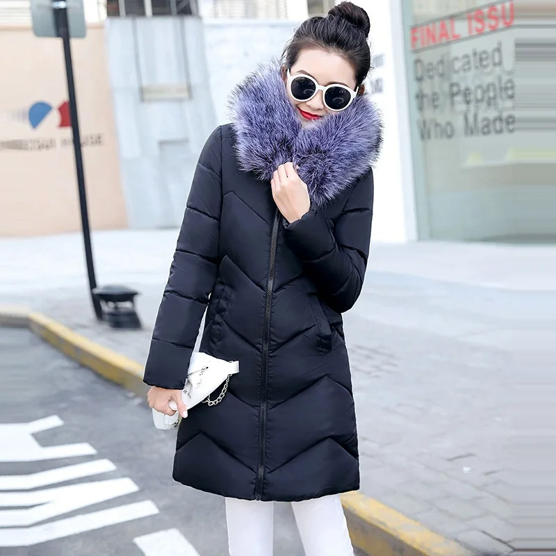 Зимняя теплая Женская куртка, модная зимняя куртка, женский пуховик с воротником из искусственного меха, зимнее пальто, женские парки, плюс Размер 6XL