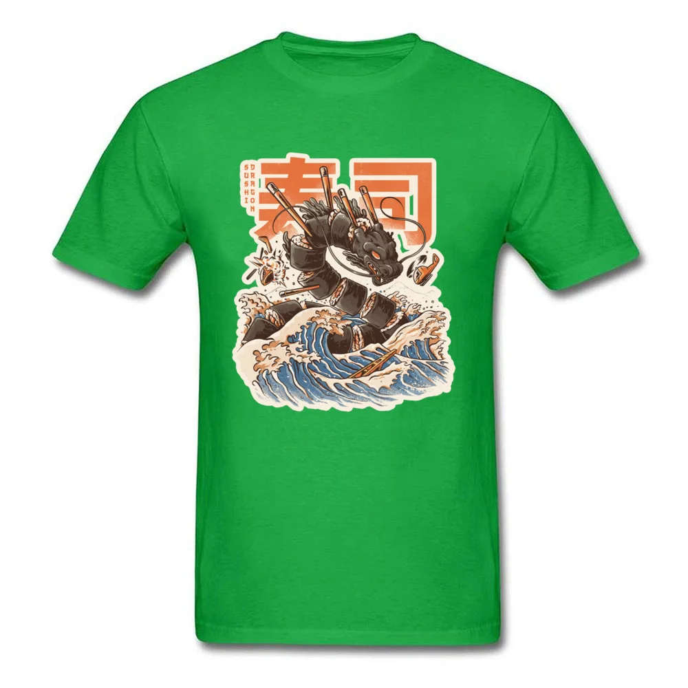 Hokusai Sushi Dragon Wave Забавные футболки для мужчин без названия модные с японским