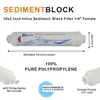 Cartouches de filtre à eau de remplacement pour réfrigérateur et système d'osmose inverse (RO) 10 po Filtre à sédiments en ligne T33 (3 + 1 gratuit) ► Photo 3/6