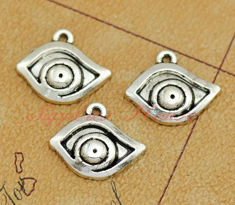 80pcs/lot 21X17mm, eye Charms, Antique silver eye Pendants/Charms,DIY