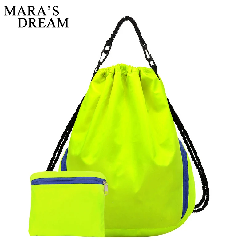 

Mara's Dream 2 Set Women Men Drawstring Bag Pouch Beach Backpack String Foldable Pack Bag Lightweight Travel Leisure Rucksack