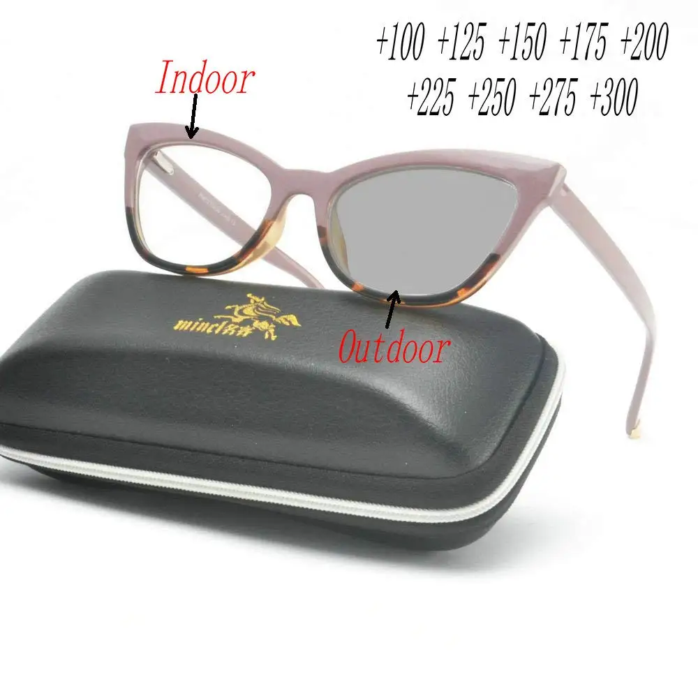 

2019 new Fashion New Custom Made Cat Sunglasses Sun Photochromic Eyeglasses Women Reading Glasses with box FML