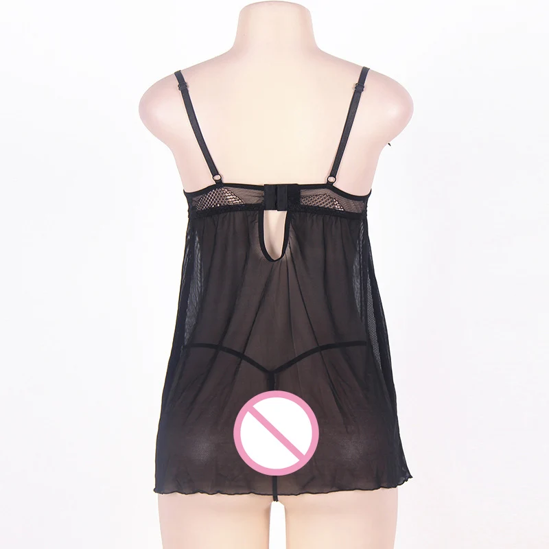 Hot selling sexy underwear for women open cup plus size lingerie with Dress + G string sexy toys erotic costume Baby Dolls H7052