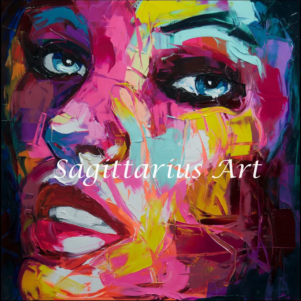 

Hand Painted High quality Francoise Nielly Designers Palette knife Abstract Home Decor Oil Painting Canvas Bedroom Cool Faec Art