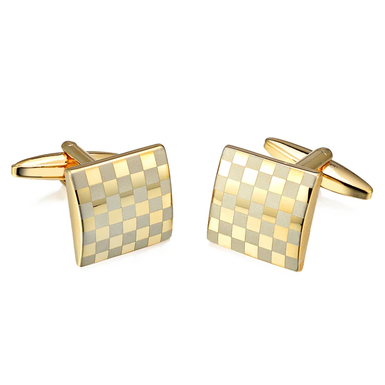 Silver Gold Color Square laser Cufflinks