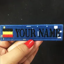 Пользовательские вышивки Германии имя патч, 2 шт Персонализированные милитари номер бирка индивидуальный логотип ID для нескольких мешок одежды