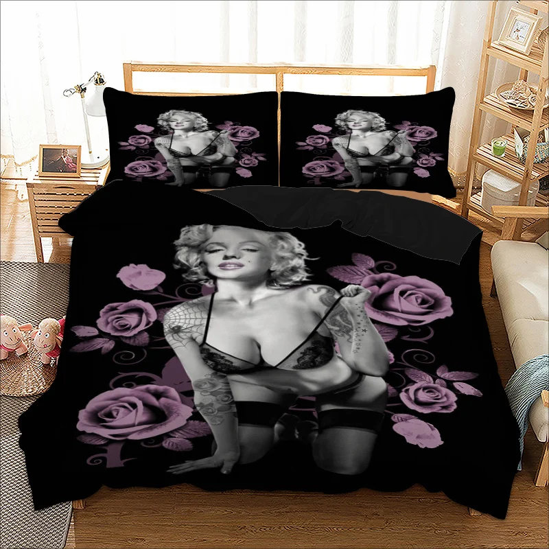 Мэрилин Монро пододеяльник наволочки Твин Полный Королева Король супер King Размер секс богиня постельное белье кровати линии 3D постельные принадлежности набор