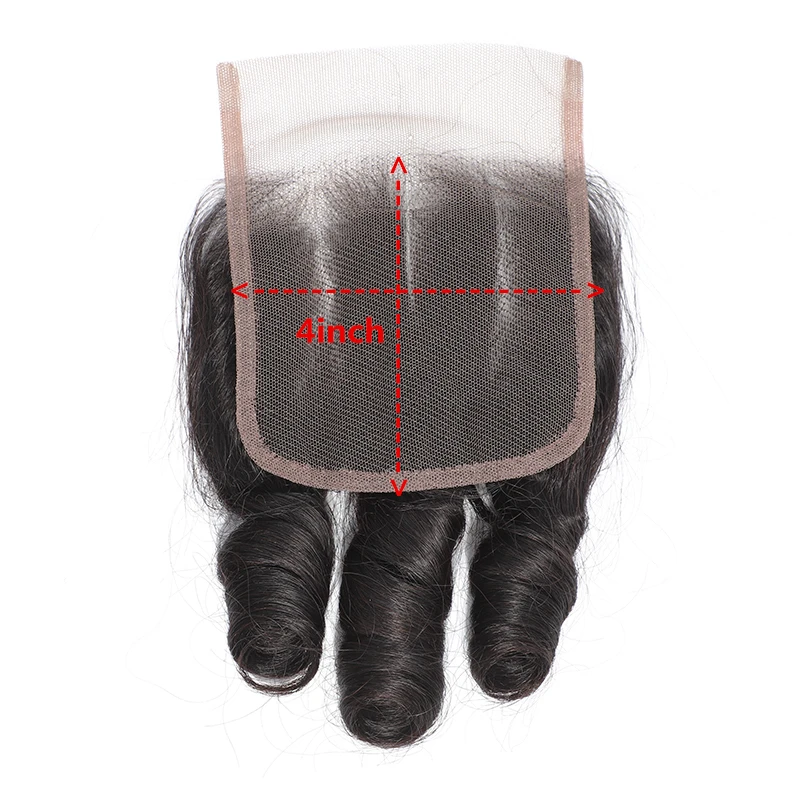 Романтические пучки волнистых волос с закрытием бразильские человеческие волосы HairUGo Remy спиральный завиток 3 пучка с закрытием 1 комплект для полной головы