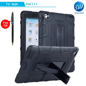 

DWAYBOX For Apple iPad 4 3 2 TPU+PC 3 In 1 Absorption Combo Hybrid Shockproof Protective Case Cover With Stand Capa Coque Fundas