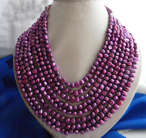 

8Strands Purple Baroque Freshwater Pearl Necklace