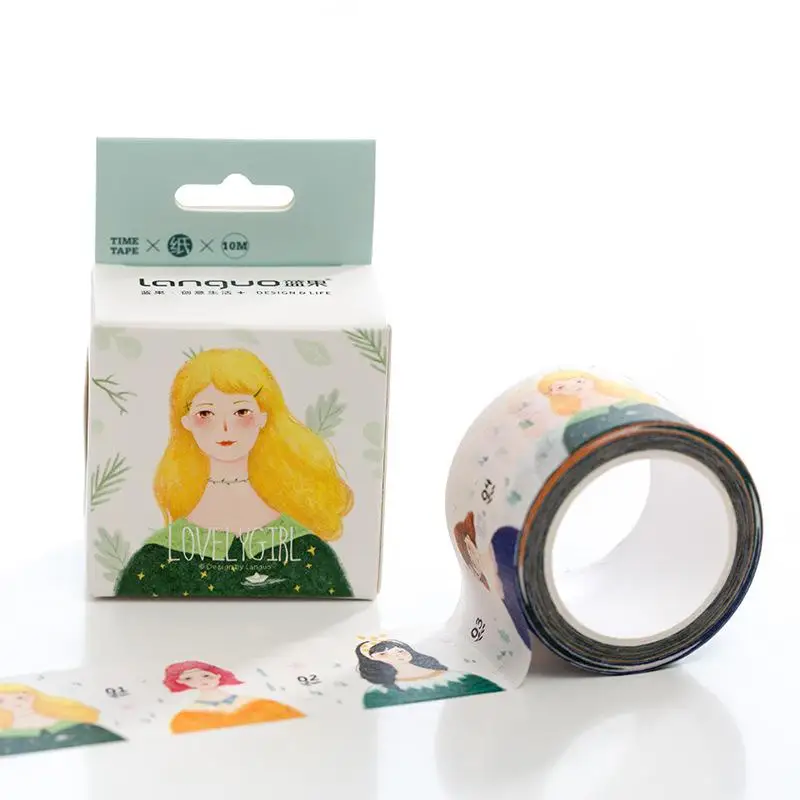 3 см* 10 м Kawaii Young Girl васи лента DIY Скрапбукинг наклейка этикетка маскирующая лента школьные офисные поставки - Цвет: A