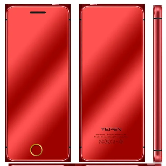 YEPEN N2 Ультратонкий Роскошный металлический корпус мини карта сотовый телефон MP3 MP4 Bluetooth 1,6" мобильные телефоны - Цвет: red