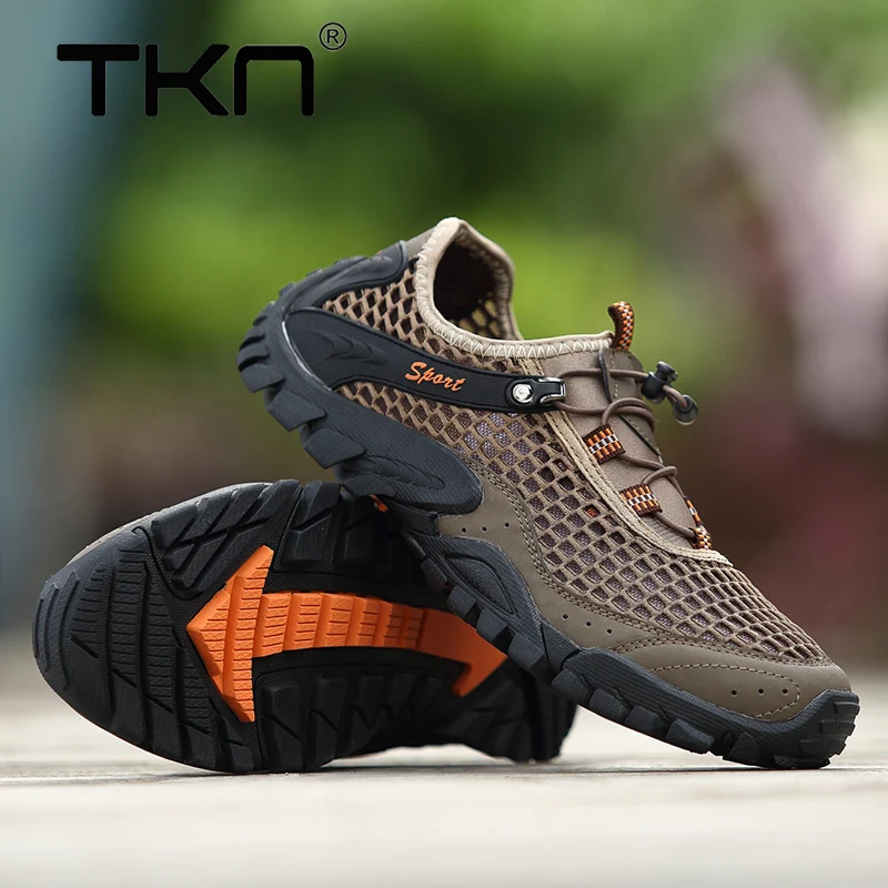 

TKN 2019 Men Outdoor Sneakers Breathable Men Hiking Shoes Man Sports Outdoor Climbing Shoes Sandals Summer Trekking Water Shoes