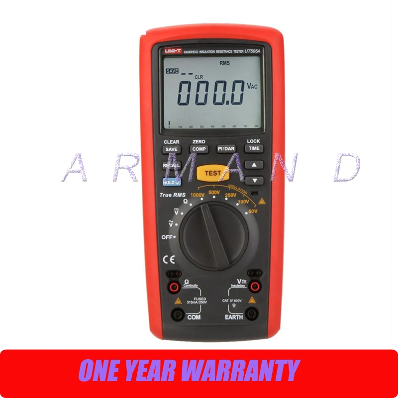 

UNI-T UT505A 1000V Digital Handheld True RMS Megger Insulation Resistance Meter