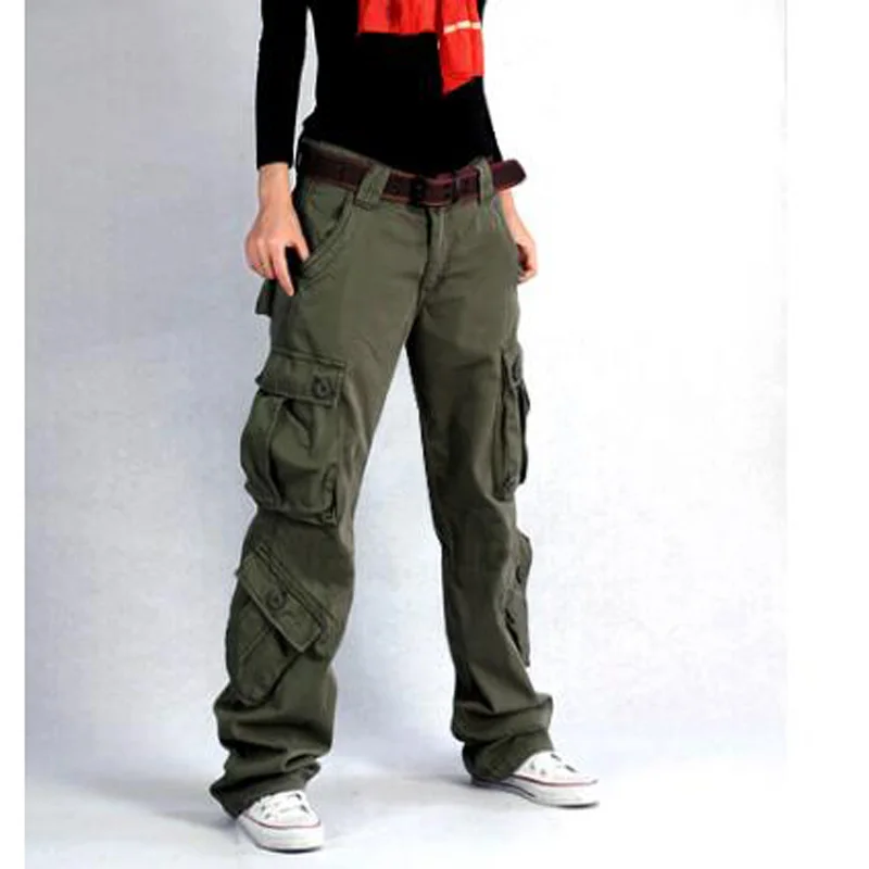 New Arrival Pure Cotton Cargo Pants Women's Hip Hop Loose Jeans Baggy ...