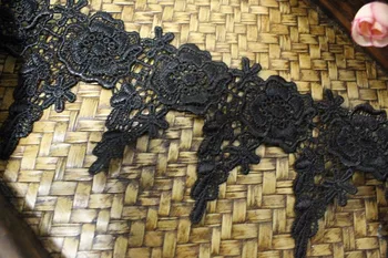

black Lace Trim, venise scalloped trim lace 10yards