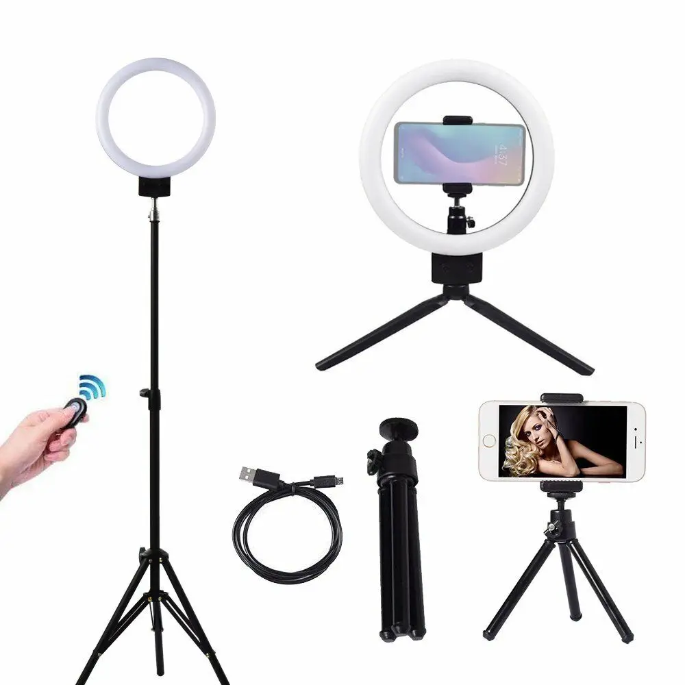

Fotoconic 9" Dimmable LED Selfie Ring Light with 90cm stand for Makeup Youtube Live Photo