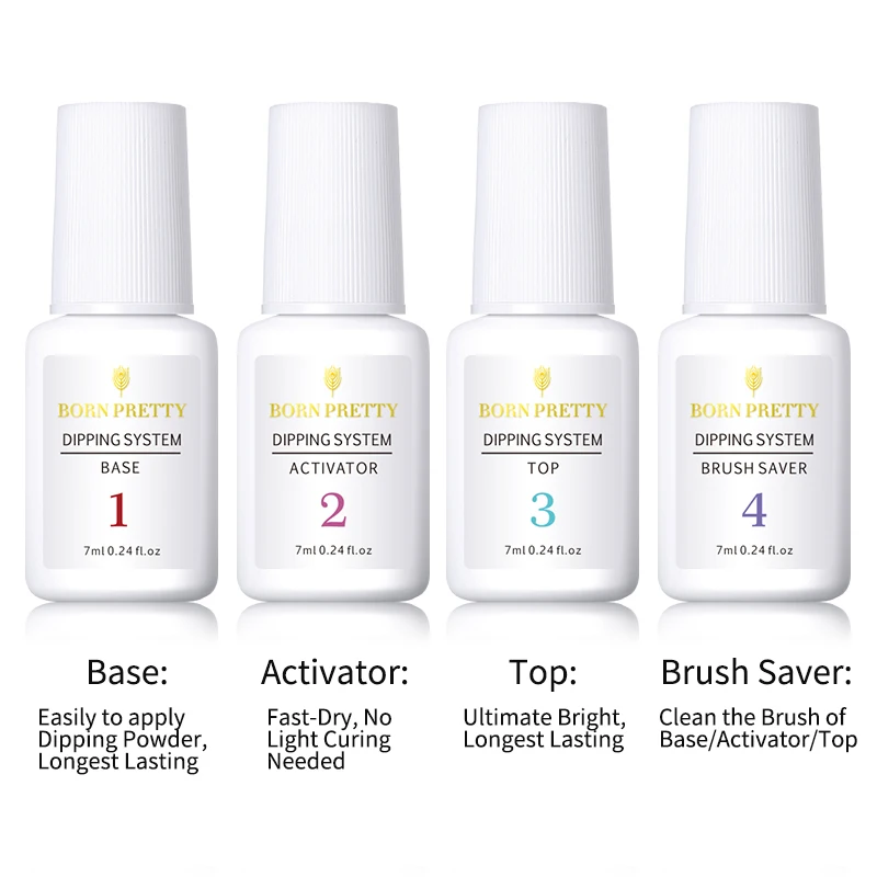 Polvo de uñas bonito de Nail Dipping con líquido de inmersión No necesita lámpara UV Natural de secado de uñas francesas de larga duración decoración