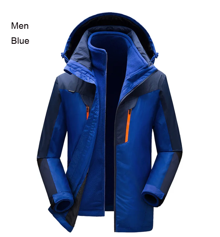 Светильник ARCTIC для женщин и мужчин, Зимняя Теплая Лыжная куртка, M-5XL размер, ветрозащитное спортивное пальто, Высококачественная зимняя куртка для походов и кемпинга - Цвет: men blue