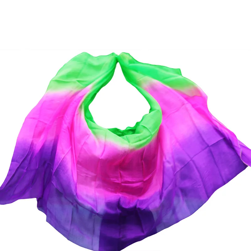 Женский танец живота вуаль новейший чистый шелк костюм для танца живота танцевальный шарф шелковая вуаль для тренировок сценическое представление - Цвет: as picture