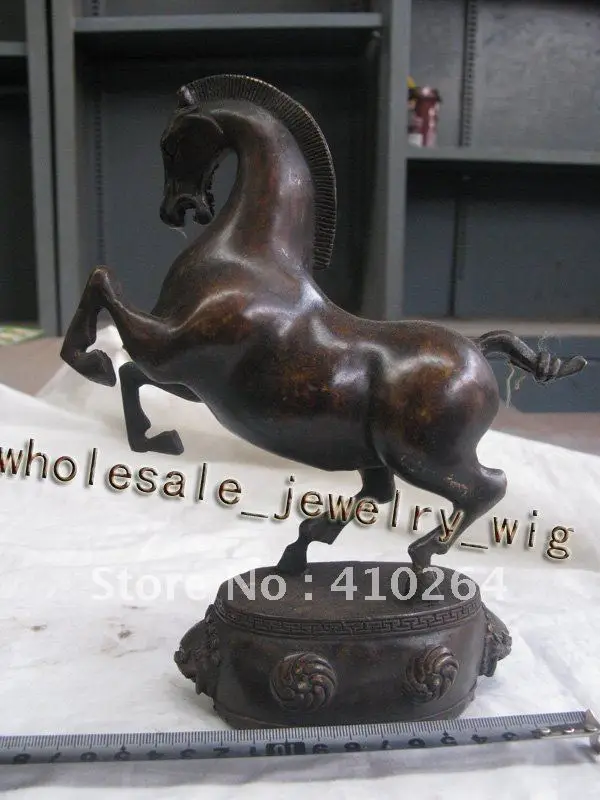 

0116P [old craft ] Fast shipping beautiful mascot Weird horse on Drum good luck Everlasting bronze statue (A0314)