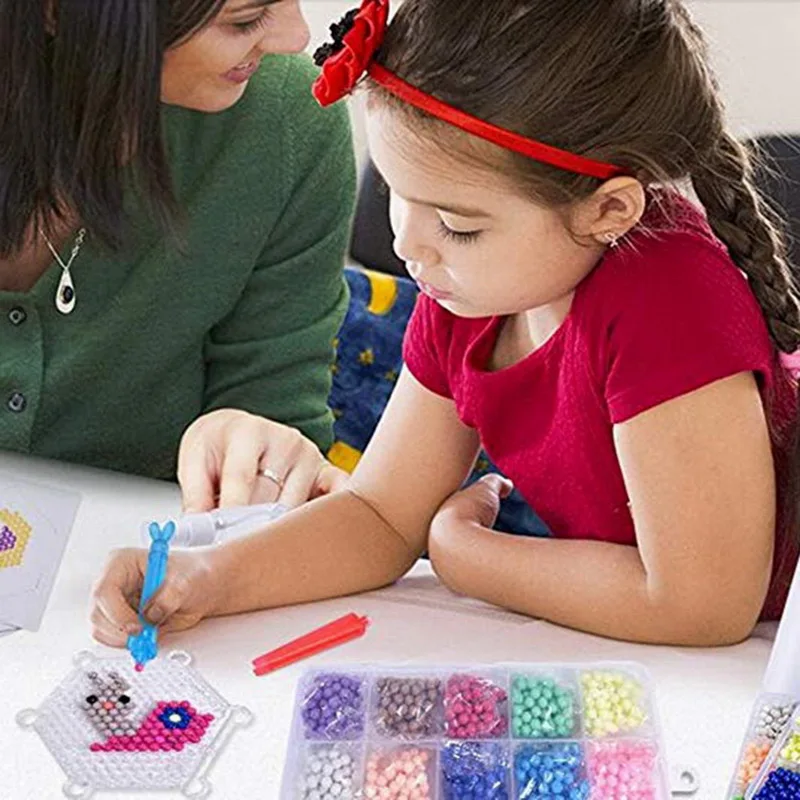 

3000PCS Water Sticky Bead Puzzle Toy DIY Spell Puzzle Beans Handmade 3D Educational Toy 24color Fuse Beads Children DIY Free Hot