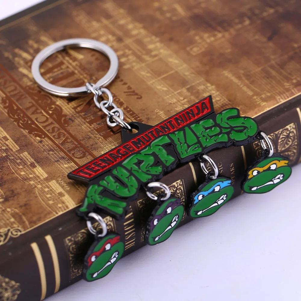 

Cartoon Teenage Mutant Ninja Turtles collection Metal creative Pendant Figure Key Chain Chaveiro porte clef Key Ring Jewelry
