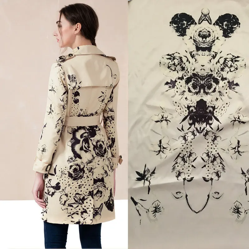 

2.78 meter 1 piece fabric color khaki polyester trench fabric,thick warm windbreaker suit fabric, women long Trench coat fabric