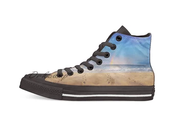 

Footprints Design breathable Casual High Top lace-up Canvas shoes sneakers