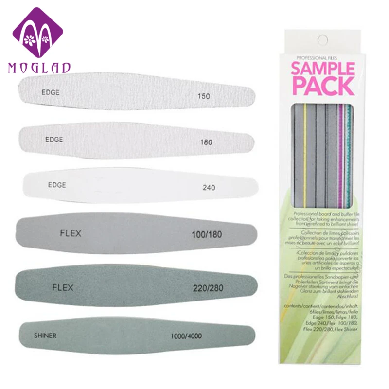 

Mogald New arrival nail file 6pcs/set nail art file buffer sandpaper slim kit 6 styles Available Manicure Pedicure Nail tool kit