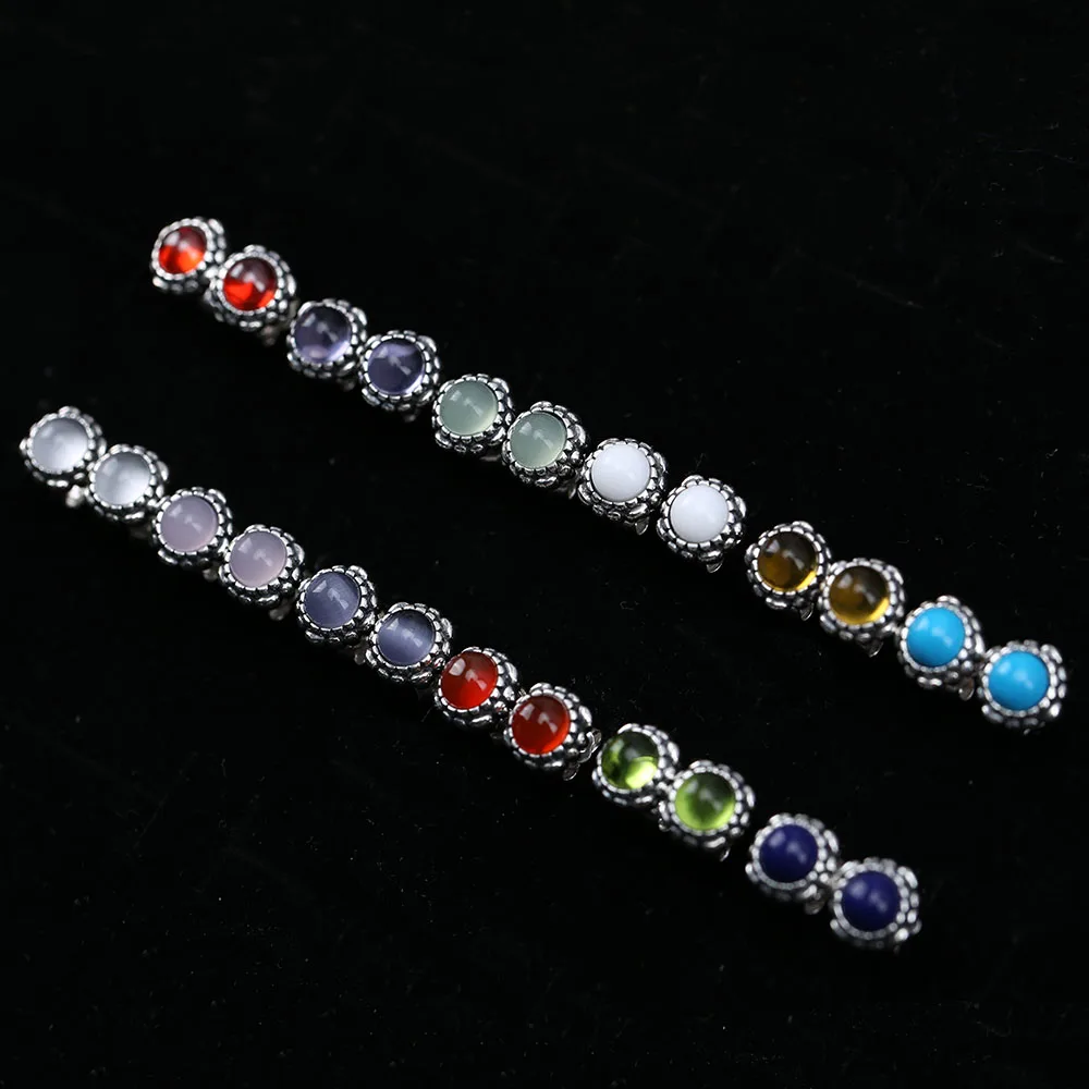 925 пробы Серебряные Оригинальные серьги-гвоздики на день рождения, месяц января, гранат, совместимы с европейскими ювелирными изделиями