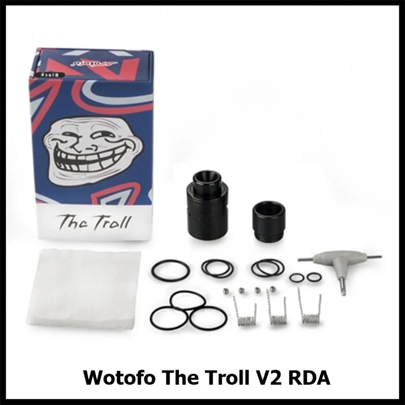 Оригинальный Wotofo Тролль RDA V2 22 мм Диаметр Обновление версии тролля RTA распылитель Катушка для вейпа Танк против аммит