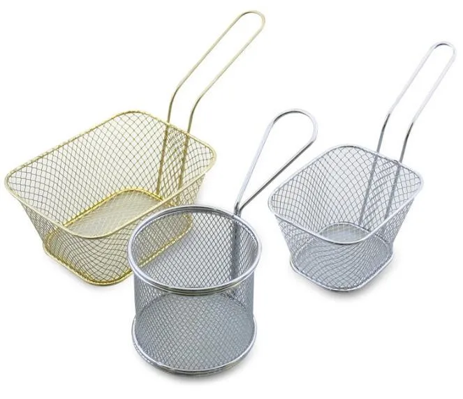 

1PC Stainless Steel Chips Frying Basket Strainer Fryer Kitchen Cooking Chef Basket Colander Tool French Fries Basket OK 0780