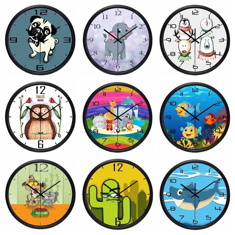 10inch Children Kid Room Wall Clock For Bedroom Non Ticking Sound Cartoon Cute Watch Wall Clocks Aliexpress