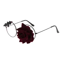 Оптический очки стимпанк Косплей украшения для очков роза цветочные очки в форме летучей мыши рамка костюм орнамент