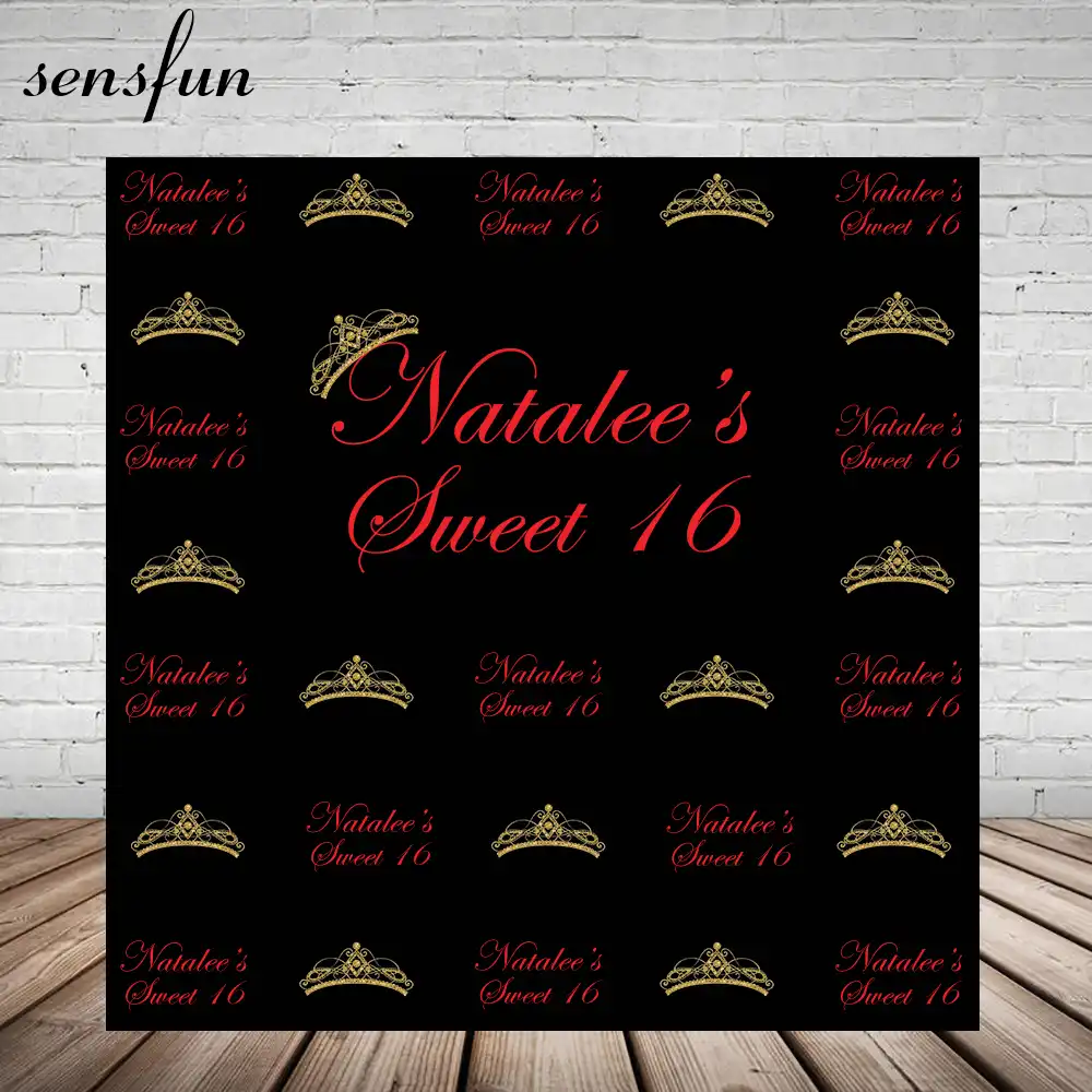 Sensfun Girls Sweet 16 Party Decorations Backdrop For Photo Studio