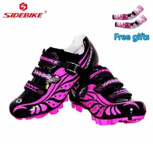 SIDEBIKE Cycling shoes sneaker anti-slip cycling Road shoes mountain bike women sports Ultralight Warmth purple Bicycle shoes