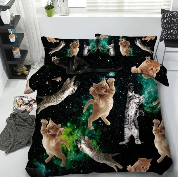 11. cat print bedding set children