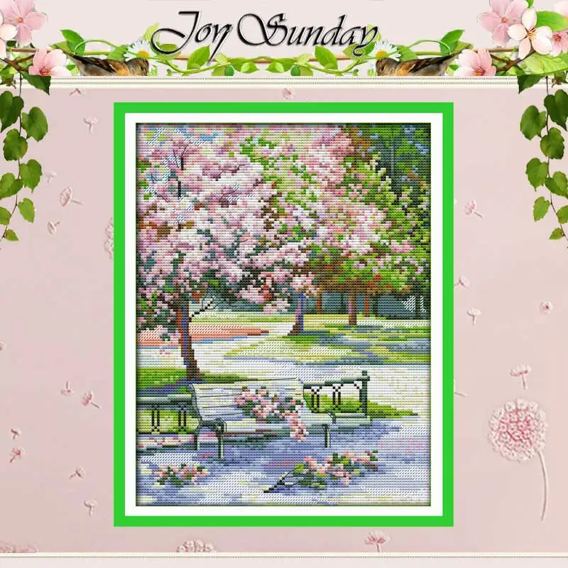 

Needlework, The Spring in The Park patterns Counted Cross Stitch 11CT 14CT landscape Cross-stitch Kits Embroidery Stitch