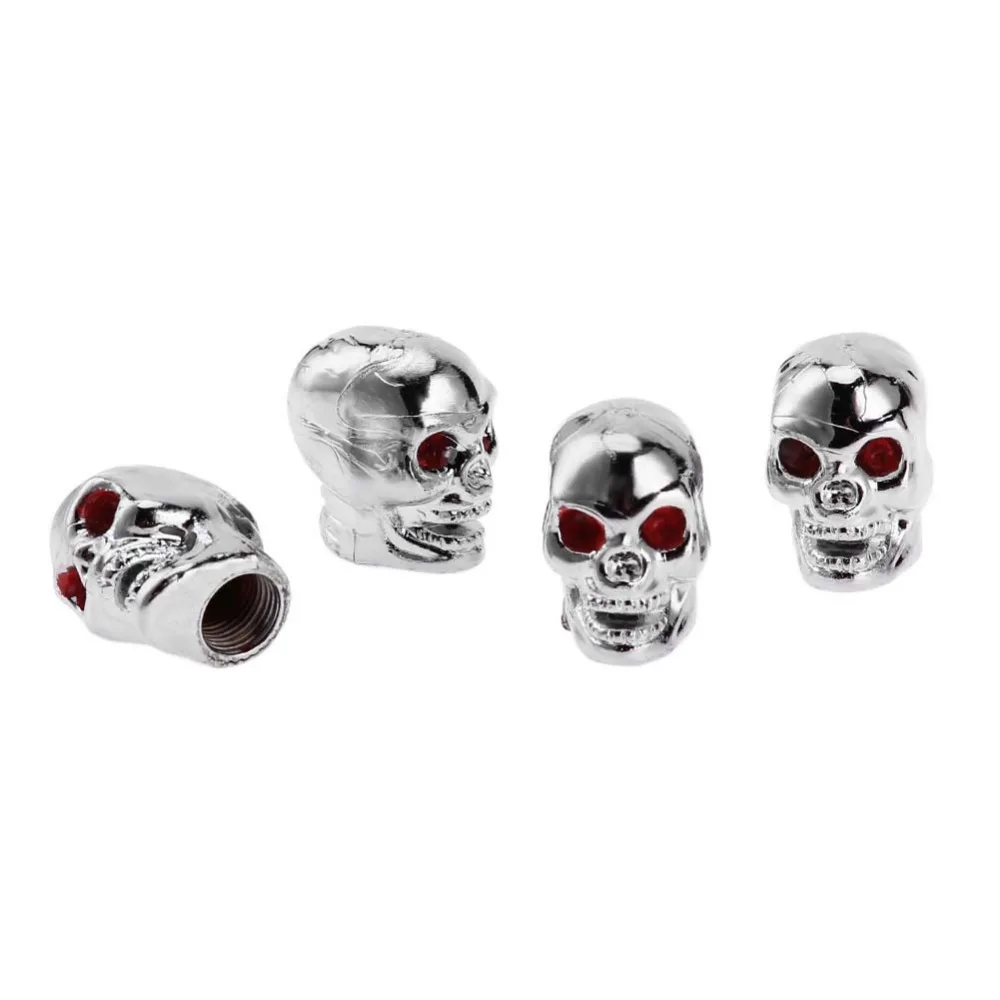

Automobiles 4pcs Skull Car Auto Bike Wheel Tyre Tire Valve Stem Air Caps Dust Covers Auto Accessories for Truck Bike Motorcycle