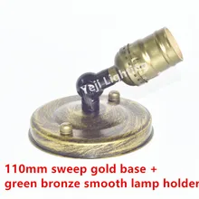110 мм, установка на потолке Винтаж кулон зеленая бронза, обтекаемые контуры держатель Гнездо E27 Светодиодная трубка огни для осветительных приборов