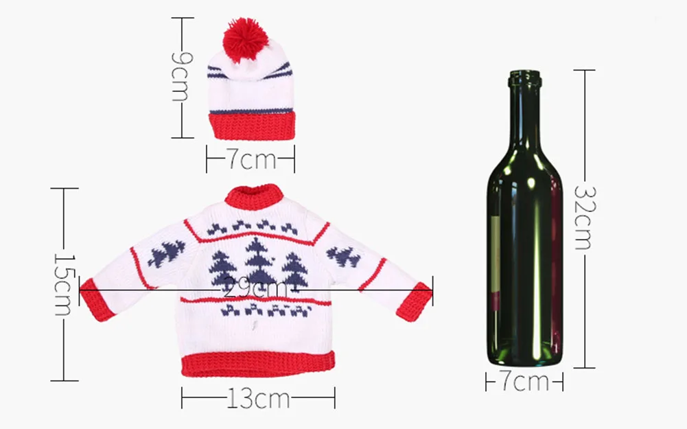 Вязаная ткань бутылки вина мягкая и удобная Рождественская крышка семья друг Подарочная сумка столовая Ресторан украшение прочный