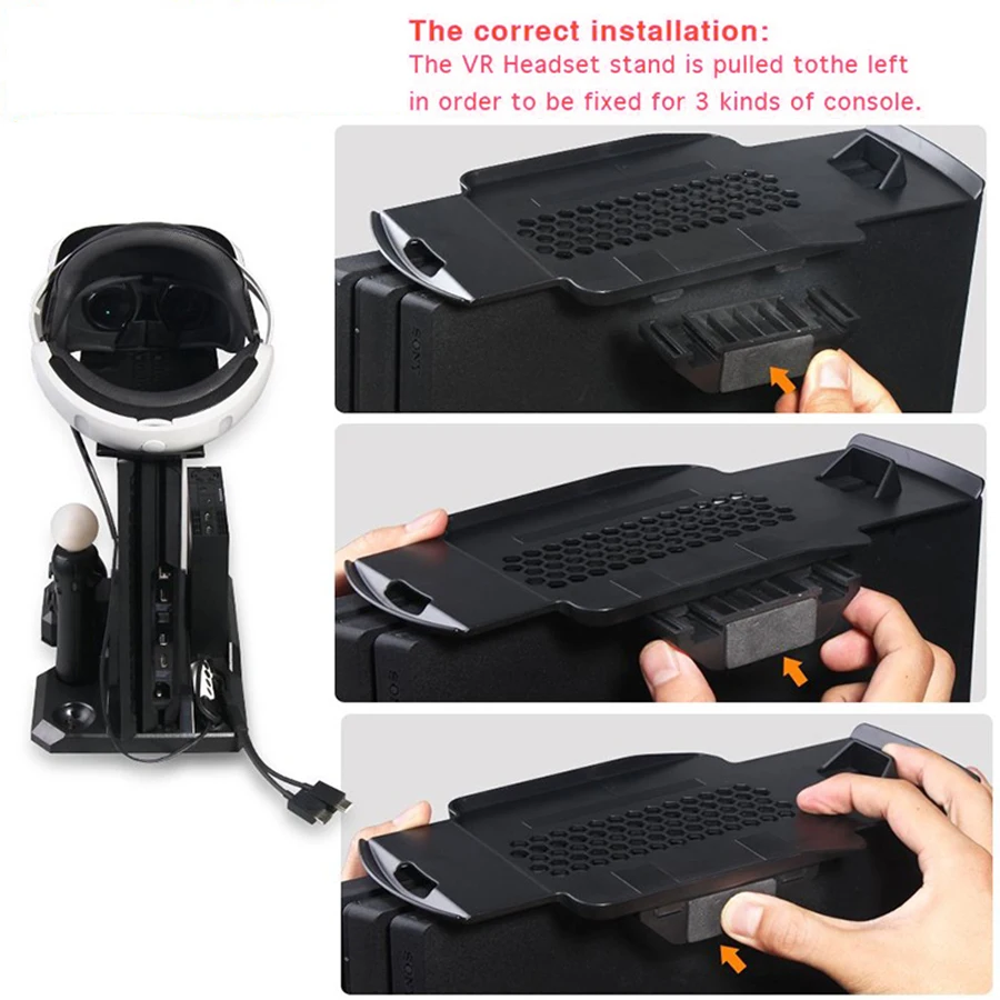 Play-Station-4-Slim-Pro-Console-Vertical-Stand-Cooler-PS4-VR-Glasses-Connector-Storage-Kit-Joystick (1)